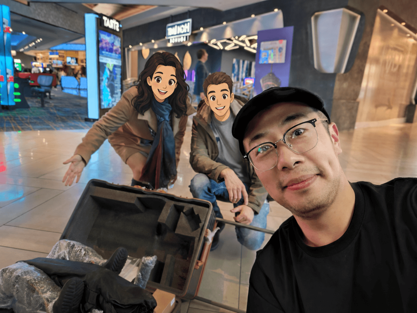 Eren working with robotic hardware in the field