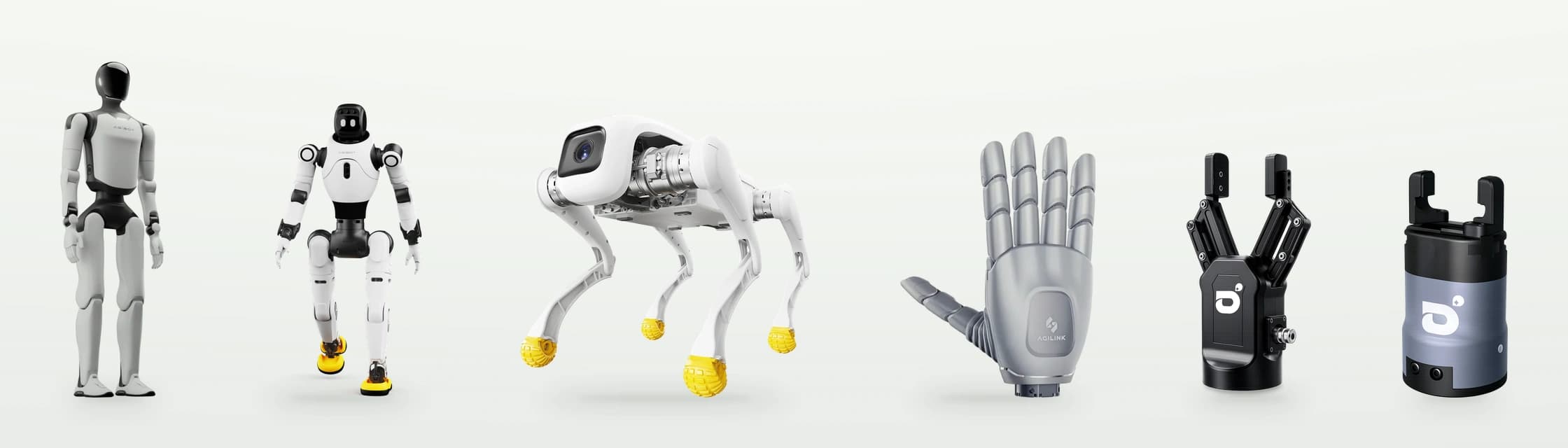 A3 and X2 humanoids, D1 EDU quadruped, OmniHand 3 Ultra-M dexterous hand, Swift Picker and Titan Picker grippers